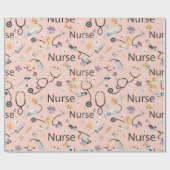 Papier Cadeau Pink Nurse Life Seamless Pattern (3) (Plat)