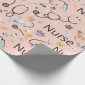Papier Cadeau Pink Nurse Life Seamless Pattern (3) (Coin)
