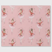 Papier Cadeau Pink Nutcracker Ballet Theme Girls (Plat)