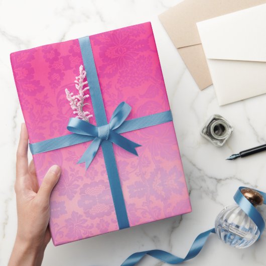 Papier Cadeau Pink Ombre Damask (Cadeaux)