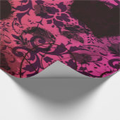 Papier Cadeau Pink Orange Grunge Damask Valentine (Coin)