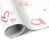 Papier Cadeau Pink Paris Anniversaire Cadeau Papier Eiffel (Coin rond)