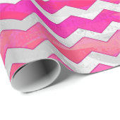 Papier Cadeau Pink Passion Chevron Motif (Coin rond)