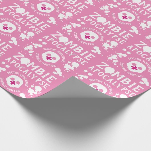 Papier Cadeau Pink Pastel Goth Zombie Apocalypse Personnalisé (Coin)