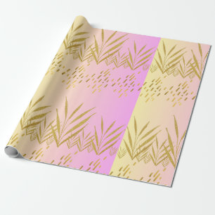 Papier Cadeau Pink&Peach Gradied Palm Leaf