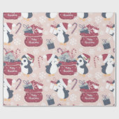 Papier Cadeau Pink Penguins  (Plat)