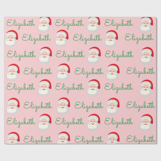 Papier Cadeau Pink Père Noël Visage Personnaliser le cadeau de N (Plat)