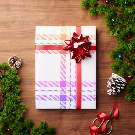 Papier Cadeau Pink Plat Simple Moderne Noël (Cadeau de vacances)