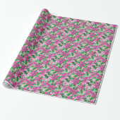 Papier Cadeau Pink Poinsettia moderne Gras Noël (Déroulé)