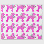 Papier Cadeau Pink Poodle Fun Anniversaire (Plat)