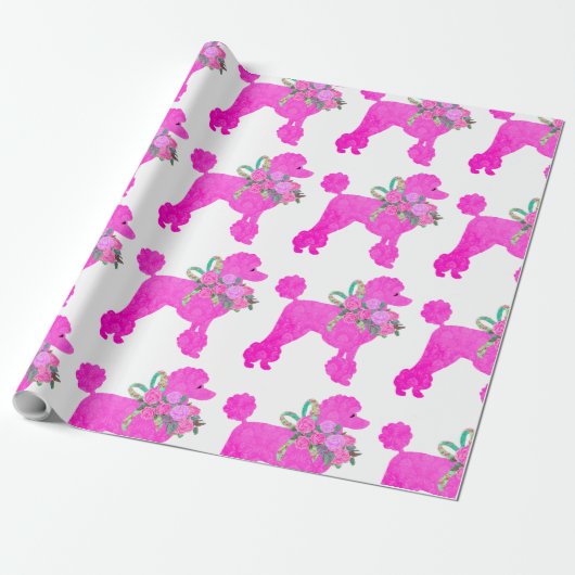 Papier Cadeau Pink Poodle Fun Anniversaire (Déroulé)