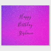 Papier Cadeau Pink Purple Bonne Parties scintillant d'anniversai (Plat)