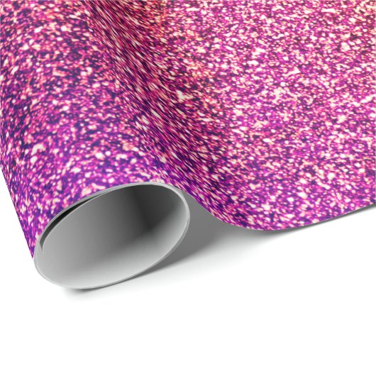 Papier Cadeau Pink Purple Ombre Joyeux Anniversaire Nom personna (Coin rond)