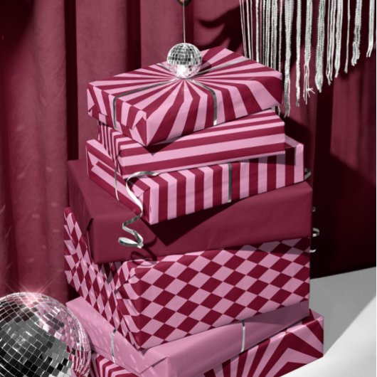 Papier Cadeau Pink red argyle pattern Wrapping paper