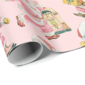 Papier Cadeau Pink Retro Super Père Noël (Coin rond)