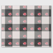 Papier Cadeau Pink rose checkered pattern (Plat)