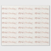 Papier Cadeau Pink Rose Gold Ivor Blanc Joyeux Noël Script (Plat)