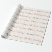 Papier Cadeau Pink Rose Gold Ivor Blanc Joyeux Noël Script (Déroulé)