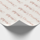 Papier Cadeau Pink Rose Gold Ivor Blanc Joyeux Noël Script (Coin)