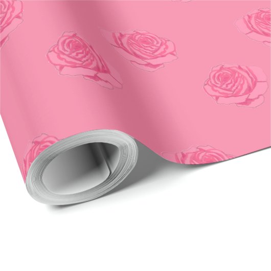 Papier Cadeau Pink roses (Coin rond)
