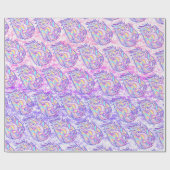 Papier Cadeau Pink Scribble mignonne Girone Dragon Wyvern Inugam (Plat)