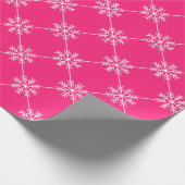 Papier Cadeau Pink Snowflakes Diagonal Carré Motif (Coin)