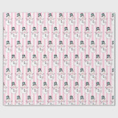 Papier Cadeau Pink Snowman Holiday Cadeau de Noël (Plat)