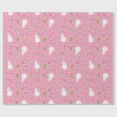 Papier Cadeau Pink Snowman Wrapping Paper (Plat)