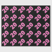 Papier Cadeau Pink Stripes 20 N° d'événement (Anniversaire, Anni (Plat)