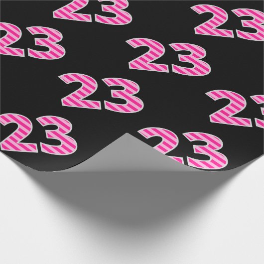 Papier Cadeau Pink Stripes 23 N° d'événement (Anniversaire, Anni (Coin)