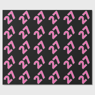 Papier Cadeau Pink Stripes 27 N° d'événement (Anniversaire, Anni