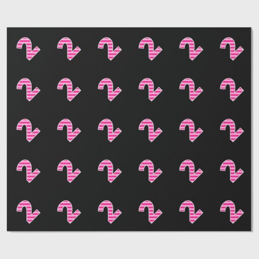 Papier Cadeau Pink Stripes 2 N° d'événement (Anniversaire, Anniv (Plat)