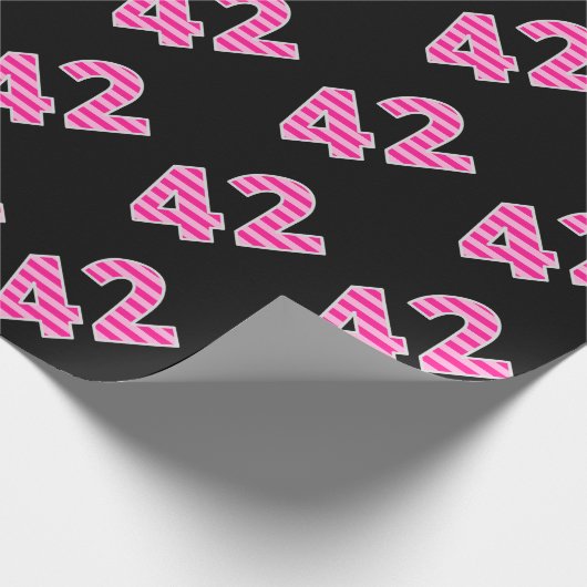 Papier Cadeau Pink Stripes 42 N° d'événement (Anniversaire, Anni (Coin)