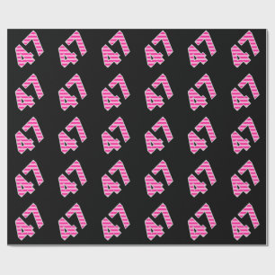Papier Cadeau Pink Stripes 47 N° d'événement (Anniversaire, Anni