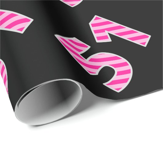 Papier Cadeau Pink Stripes 51 N° d'événement (Anniversaire, Anni (Coin rond)