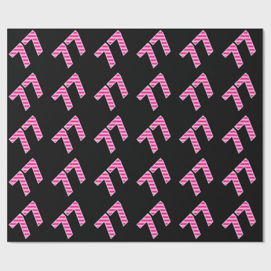 Papier Cadeau Pink Stripes 77 N° d'événement (Anniversaire, Anni (Plat)