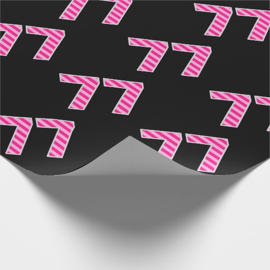Papier Cadeau Pink Stripes 77 N° d'événement (Anniversaire, Anni (Coin)