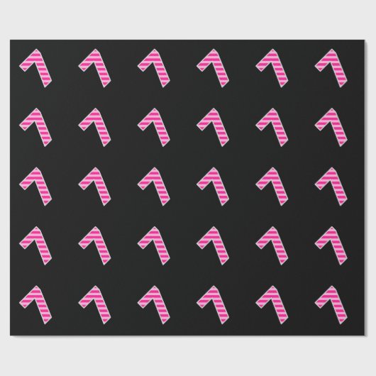 Papier Cadeau Pink Stripes 7 N° d'événement (Anniversaire, Anniv (Plat)