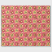 Papier Cadeau Pink Sunflowers Christmas (Plat)