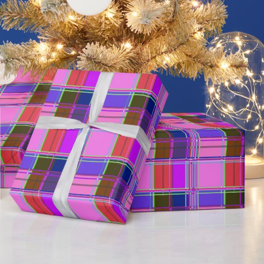Papier Cadeau Pink tartan Fabric Pattern Cloth Madras (Vacances)