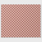 Papier Cadeau Pink Terracotta Checkerboard Checkered Girly Retro (Plat)