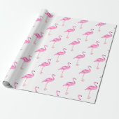 Papier Cadeau Pink Tropical Flamant rose mignon fête d'anniversa (Déroulé)