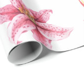 Papier Cadeau Pink Tropical Watercolor Floral Pattern (Coin rond)