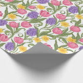 Papier Cadeau Pink Tulips, Yellow Daffodils, Purple Hyacinths (Coin)