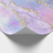 Papier Cadeau Pink violet pastel Noël holographique (Coin)