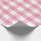 Papier Cadeau Pink & White Classic Gingham Pattern (Coin)
