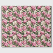 Papier Cadeau Pink & White Floral Pattern Easter Wrapping Paper (Plat)
