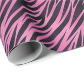 Papier Cadeau Pink Zebra Stripe (Coin rond)