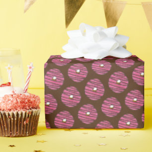 Papier Cadeau Pink Zebra Stripe Donut Doughnut Donuts Junk Food