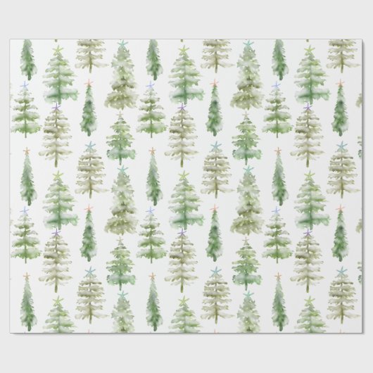 Papier Cadeau Pins De Forêt Côtière Avec Amidon Noël (Plat)